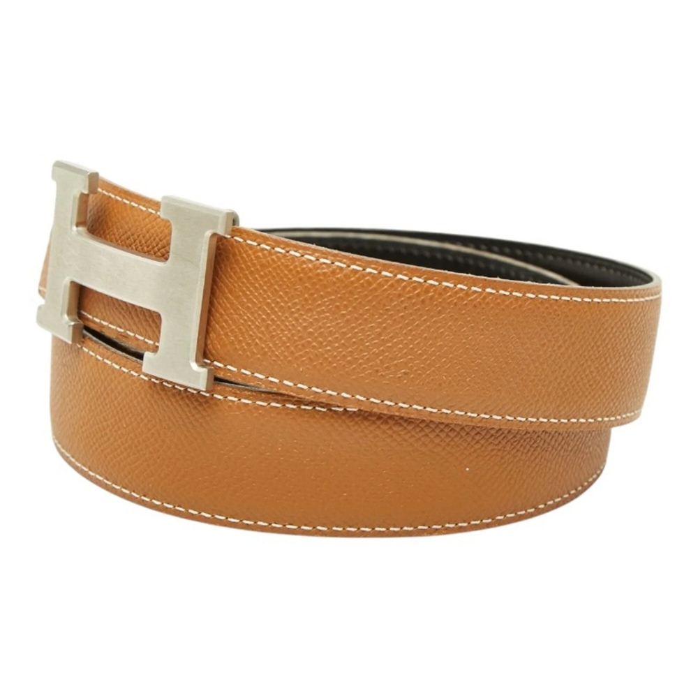Hermes Constance H-belt, reversible belt, size: 75, brown/black, courchevel/b...